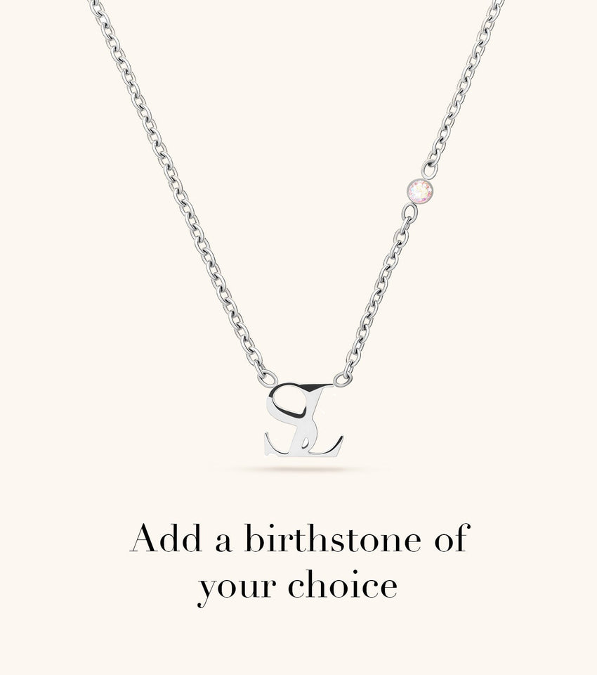 Mini Double Initial Necklace (Silver)