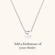 Mini Double Initial Necklace (Silver)
