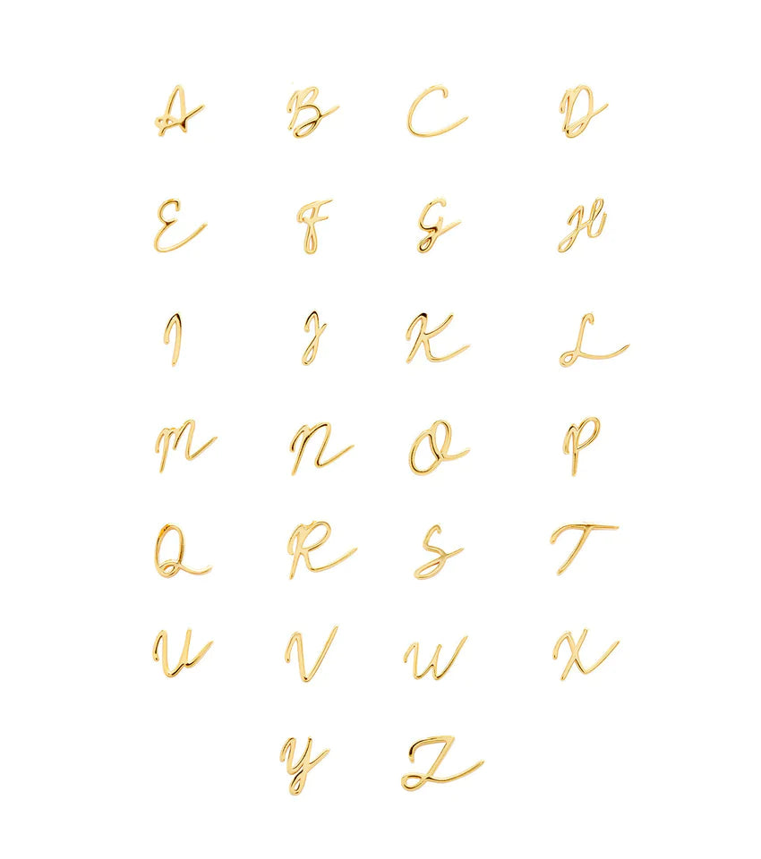 Stories Script Initial & Birthstone Necklace (Gold)