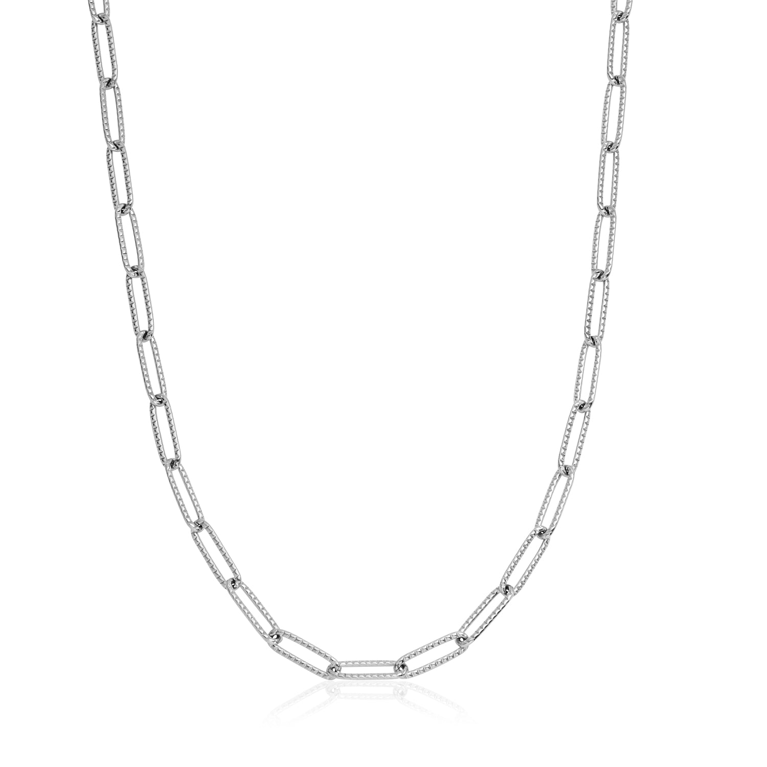 Paperclip Chain Necklace (Silver) Abbott Lyon US