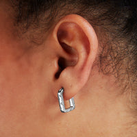 Starburst Square Hoops (Silver)