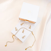 Bubble Initial Tennis Necklace (Gold)