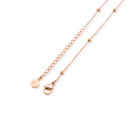 Mini Letter Sphere Chain Necklace (Rose Gold)