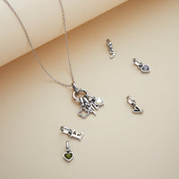 Stories Mini Heart Birthstone Charm (Silver)