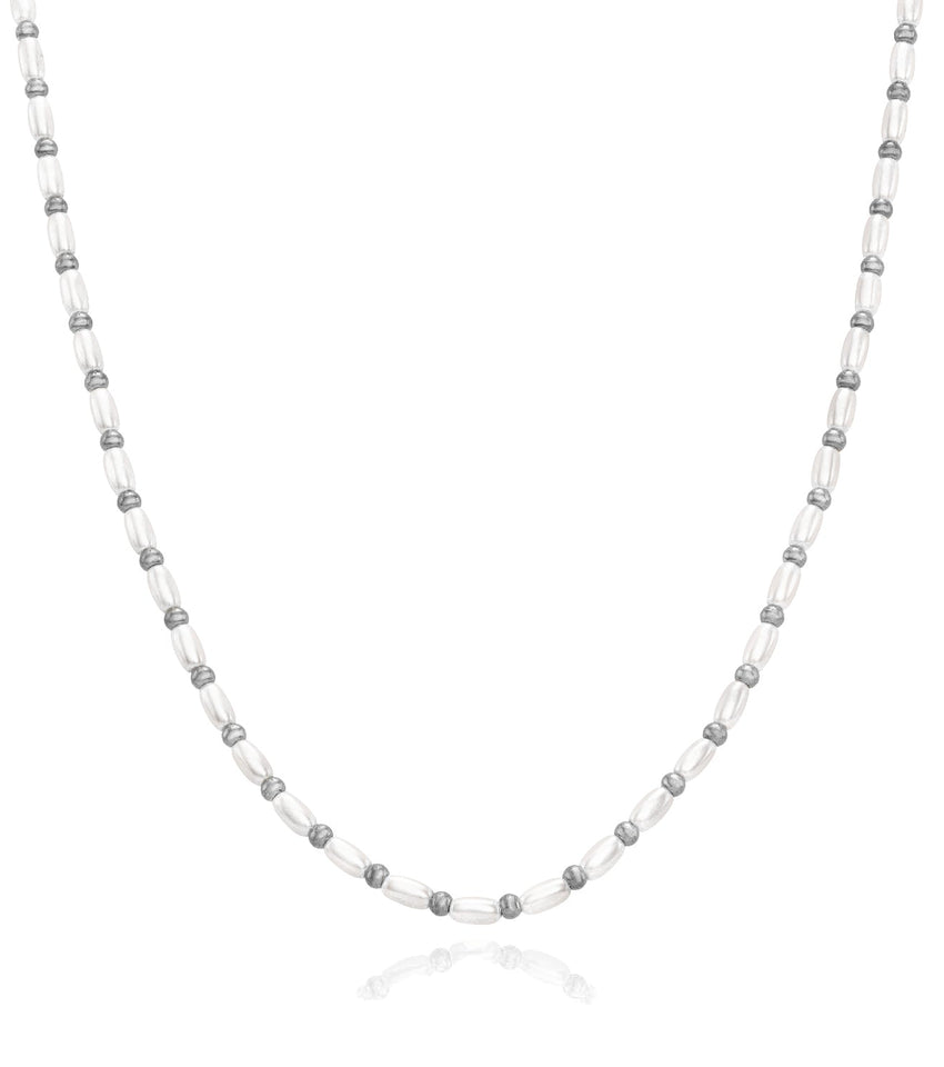 Pearl Chain Necklace (Silver)