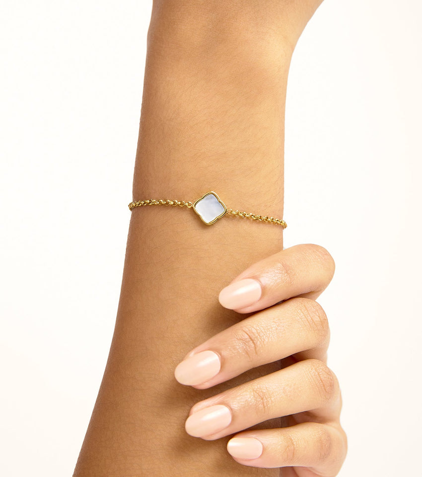 Pearl Clover Bracelet (Gold)