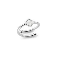Mini Pearl Clover Ring (Silver)