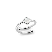 Mini Pearl Clover Ring (Silver)