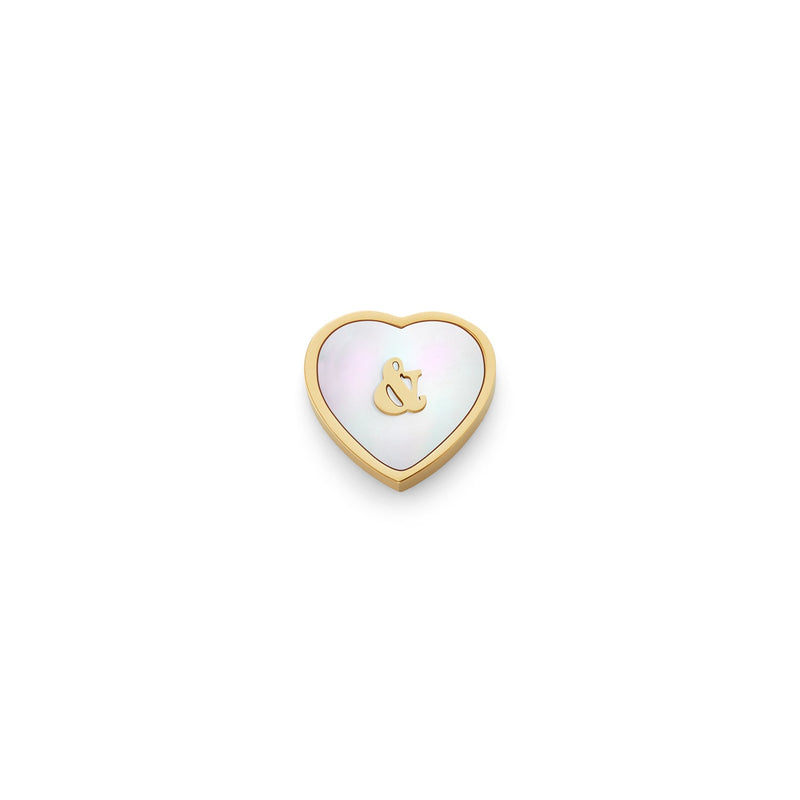 Pearl Heart Charms (Gold) - &