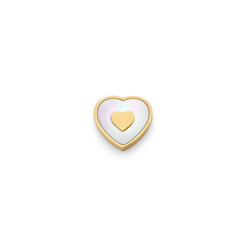 Pearl Heart Charms (Gold) - Heart