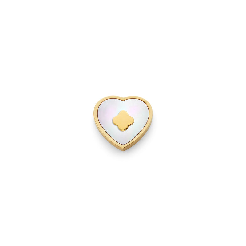 Pearl Heart Charms (Gold) - Clover