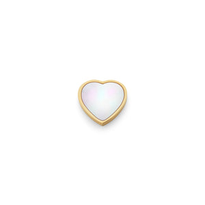 Pearl Heart Charms (Gold) - Plain
