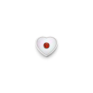 Pearl Heart Charms (Silver) - Birthstone