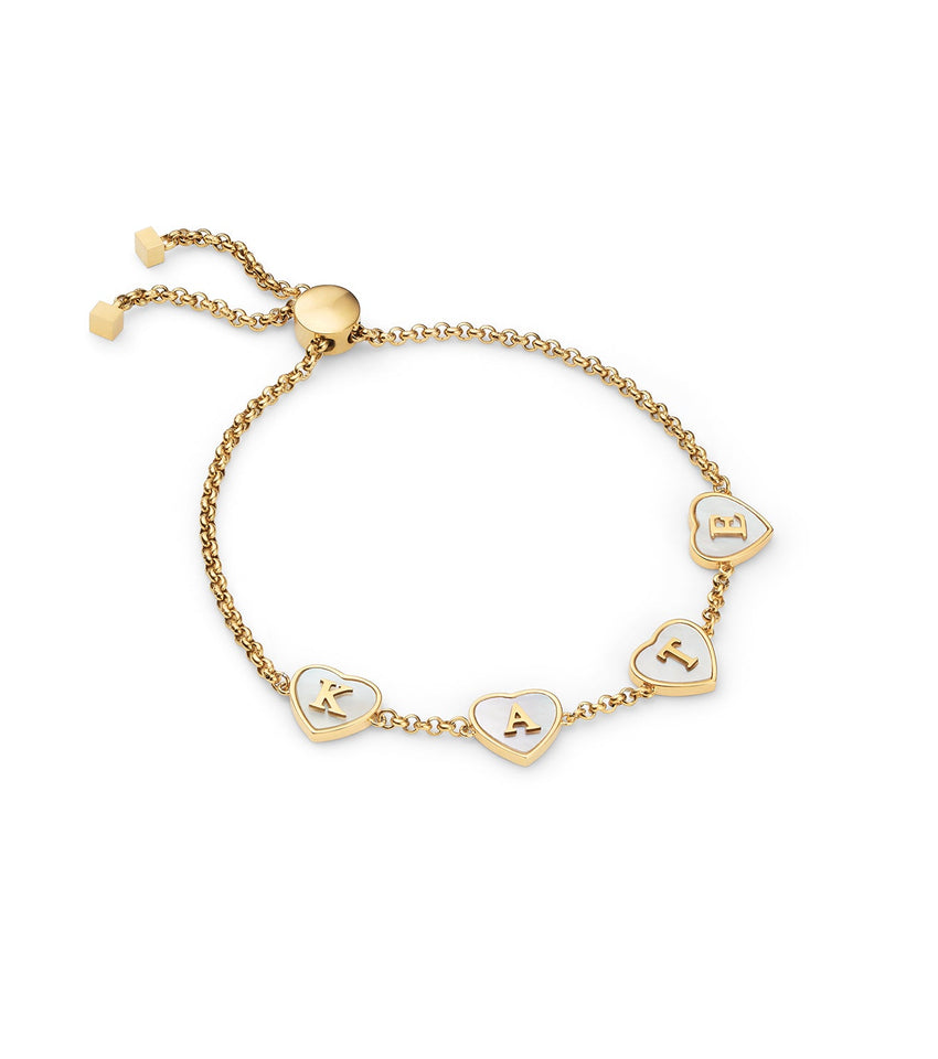 Heart Custom Name Bracelet (Gold)