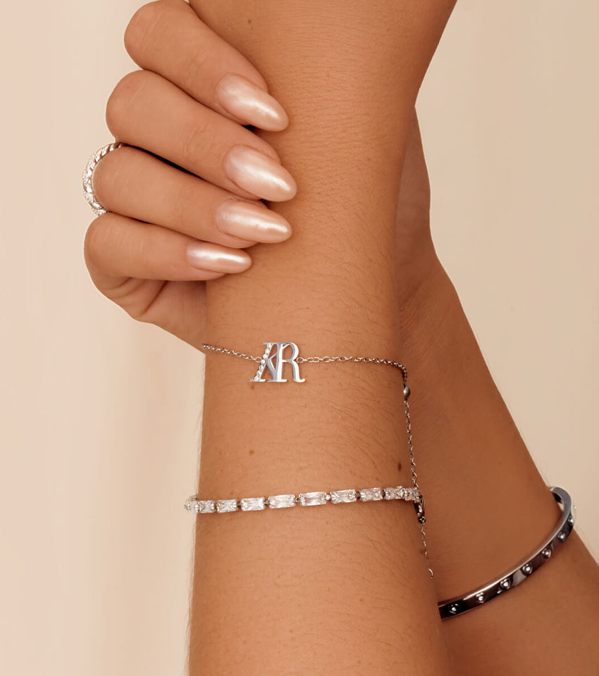 Silver Initial Bracelet - Lulu + Belle Jewellery