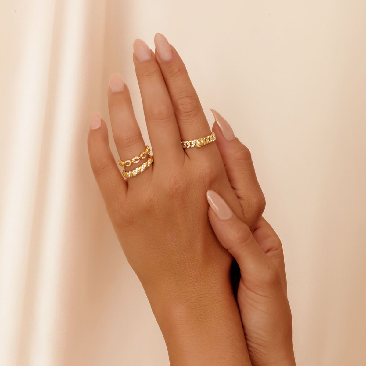 14K Gold Diamond Rolo Chain Link Ring – Elite Fine Jewelers