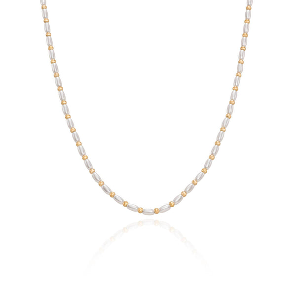 3 Layer Rice Pearl Chain – Mugdha Jewellery