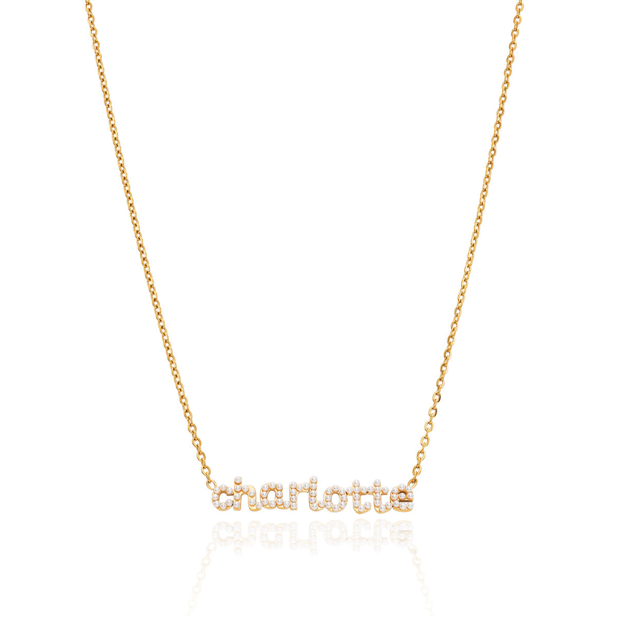 Mini Pearl Name Necklace (Gold) Mini Pearl Name Necklace (Gold)