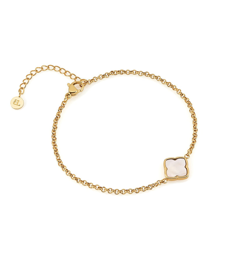 Pearl Clover Bracelet (Gold)