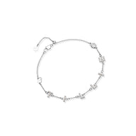 Pearl Custom Name Bracelet (Silver)