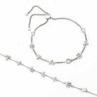 Pearl Custom Name Bracelet (Silver)