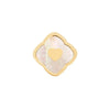 Rosette Pearl Clover Charms (Gold) - Heart