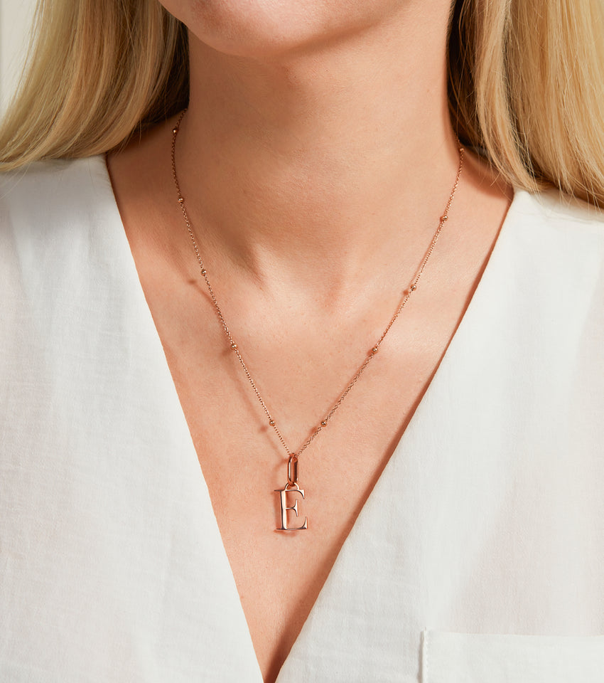 Buy Rose Gold Plated Initial Necklace Letter C Created With Zircondia®  Crystals by Philip Jones Online in India - Etsy