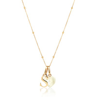 Personalized Initial & Birthstone Necklace (Gold)