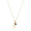 Personalized Initial & Droplet Birthstone Necklace (Gold)