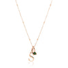 Personalized Initial & Droplet Birthstone Necklace (Rose Gold)
