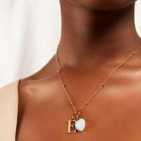 Personalized Initial & Birthstone Necklace (Rose Gold)