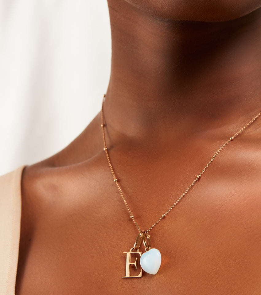 Personalized Initial & Birthstone Necklace (Rose Gold)