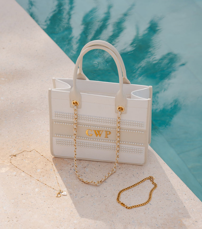 Beach bag with pearls Clearance