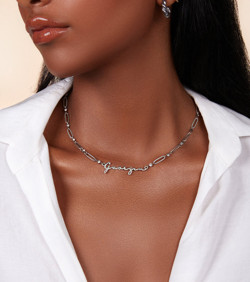 Paperclip Chain Necklace - Silver