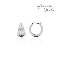 Ribbed Hoops (Silver)