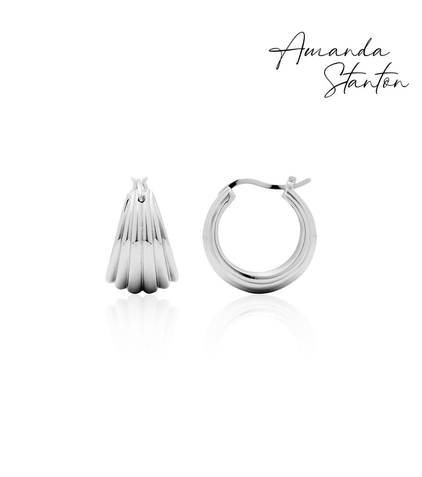 Ribbed Hoops (Silver)