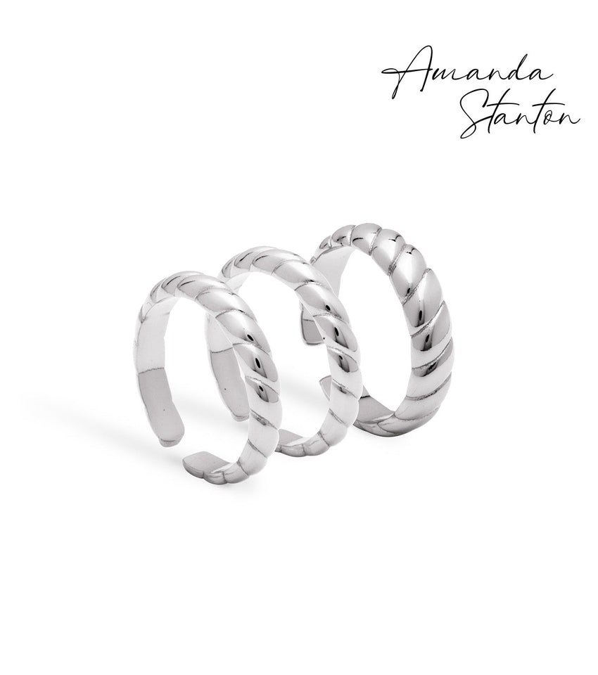 Rope Ring Stack (Silver)