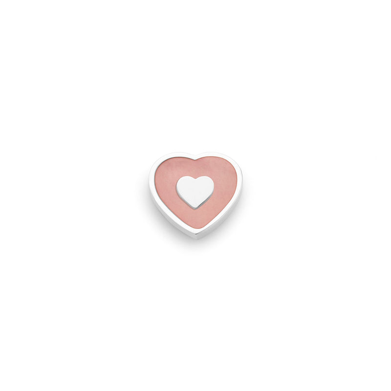 Rose Quartz Heart Charms (Silver) - Heart