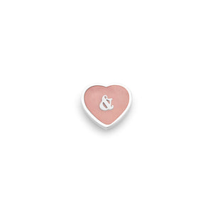 Rose Quartz Heart Charms (Silver) - &