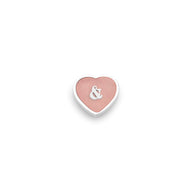 Rose Quartz Heart Charms (Silver) - &