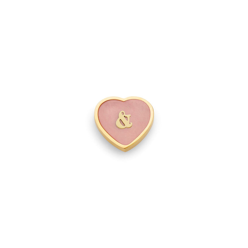 Rose Quartz Heart Charms (Gold) - &