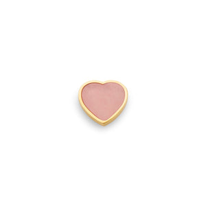 Rose Quartz Heart Charms (Gold) - Plain