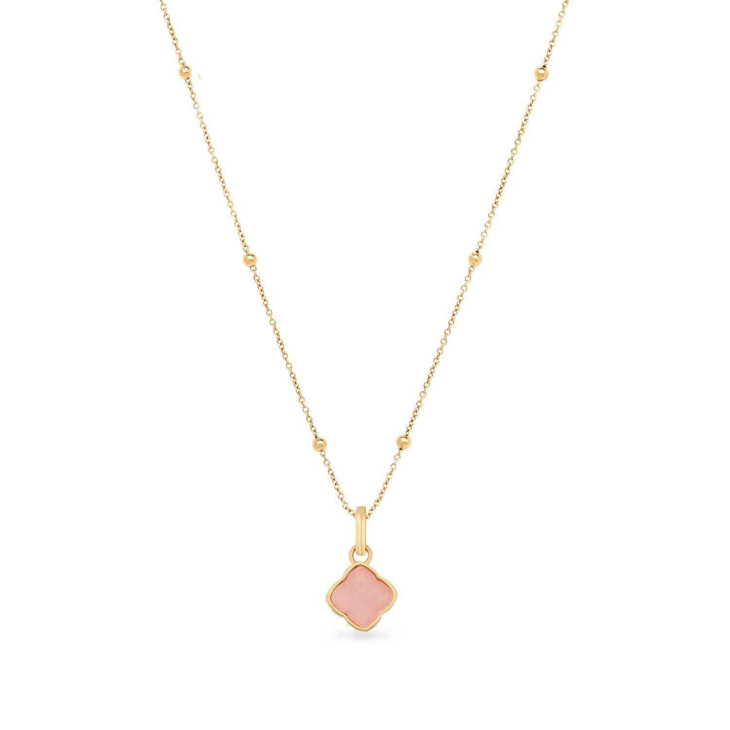 Rose Quartz Clover Necklace (Gold) – Abbott Lyon US