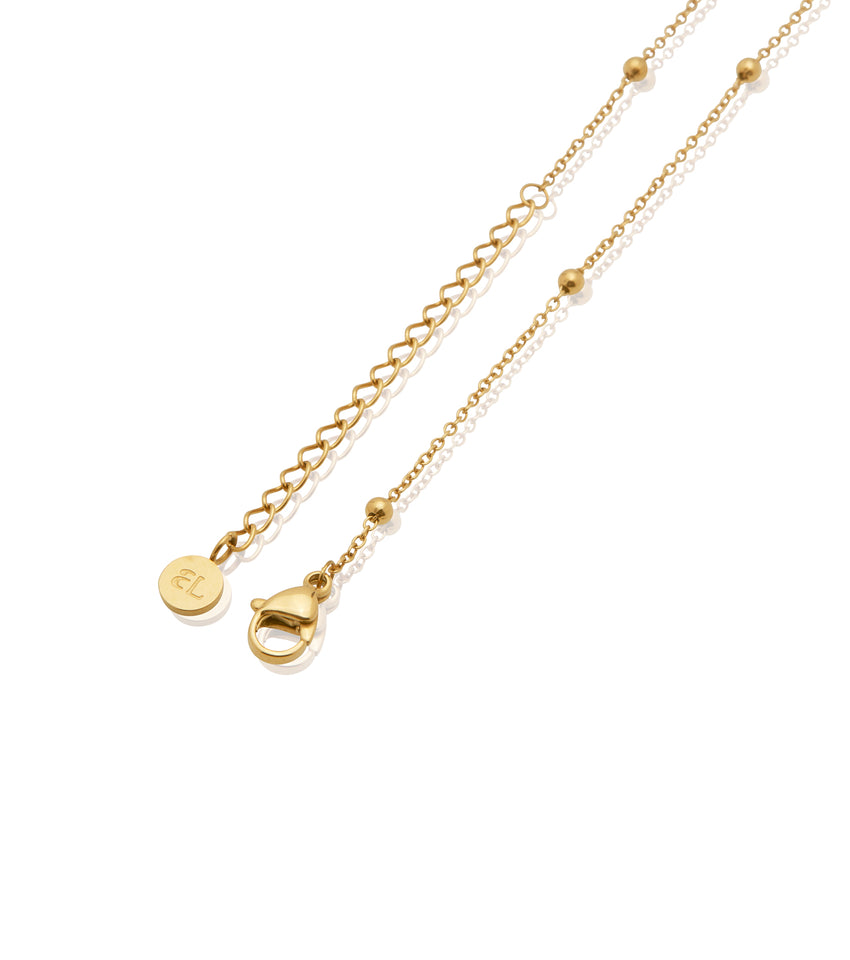 Personalized Initial & Birthstone Necklace (Gold)