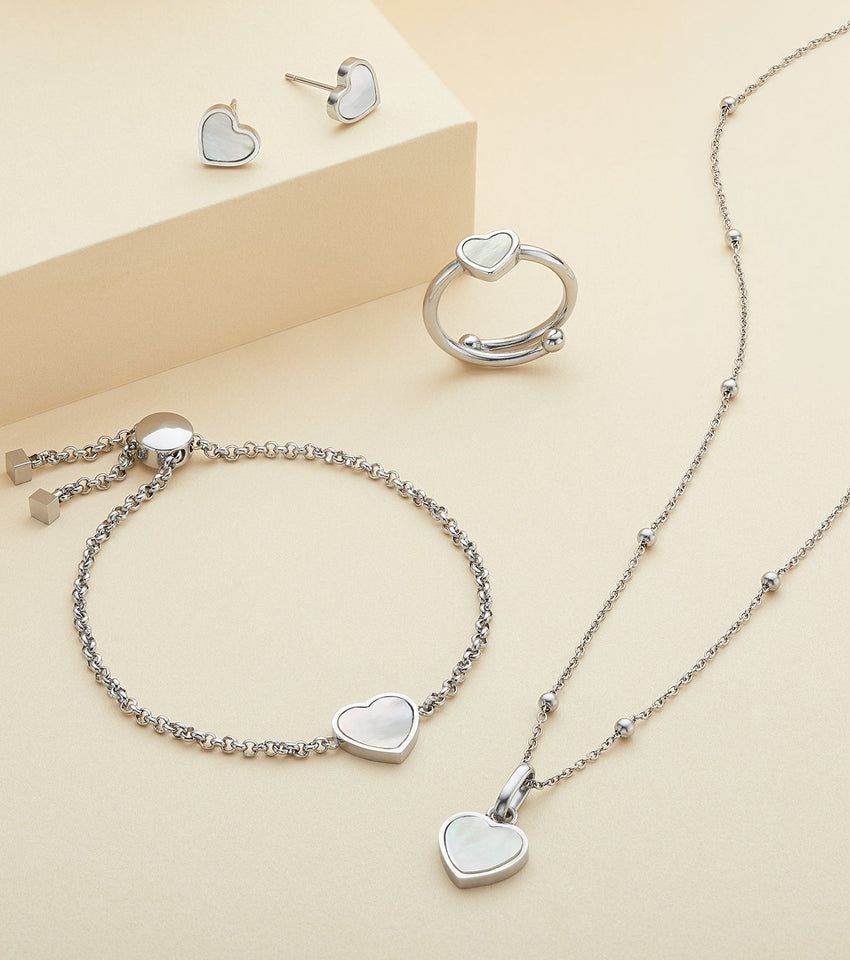 Pearl Heart Pendant (Silver)