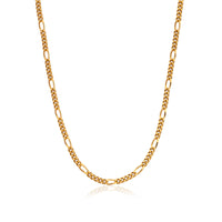 Small Figaro Chain Necklace (Gold)