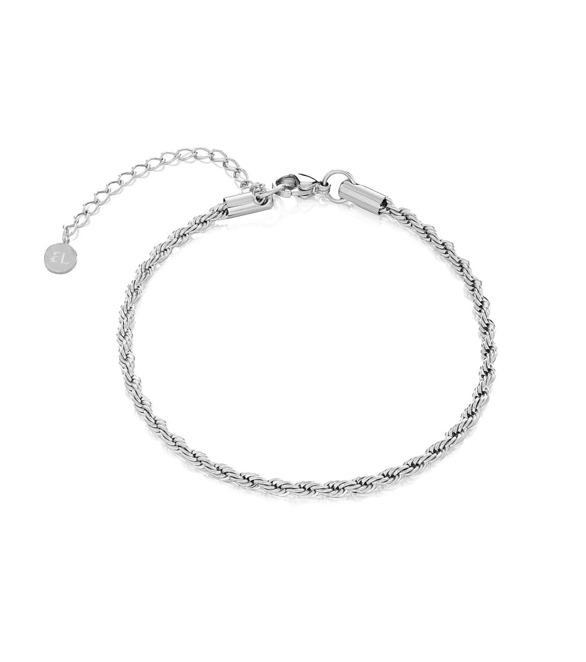 Small Rope Chain Bracelet (Silver)