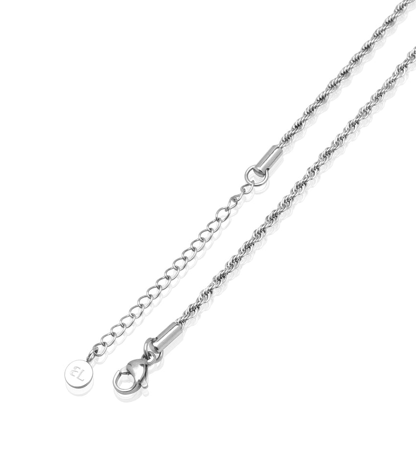 Small Rope Chain Necklace (Silver)