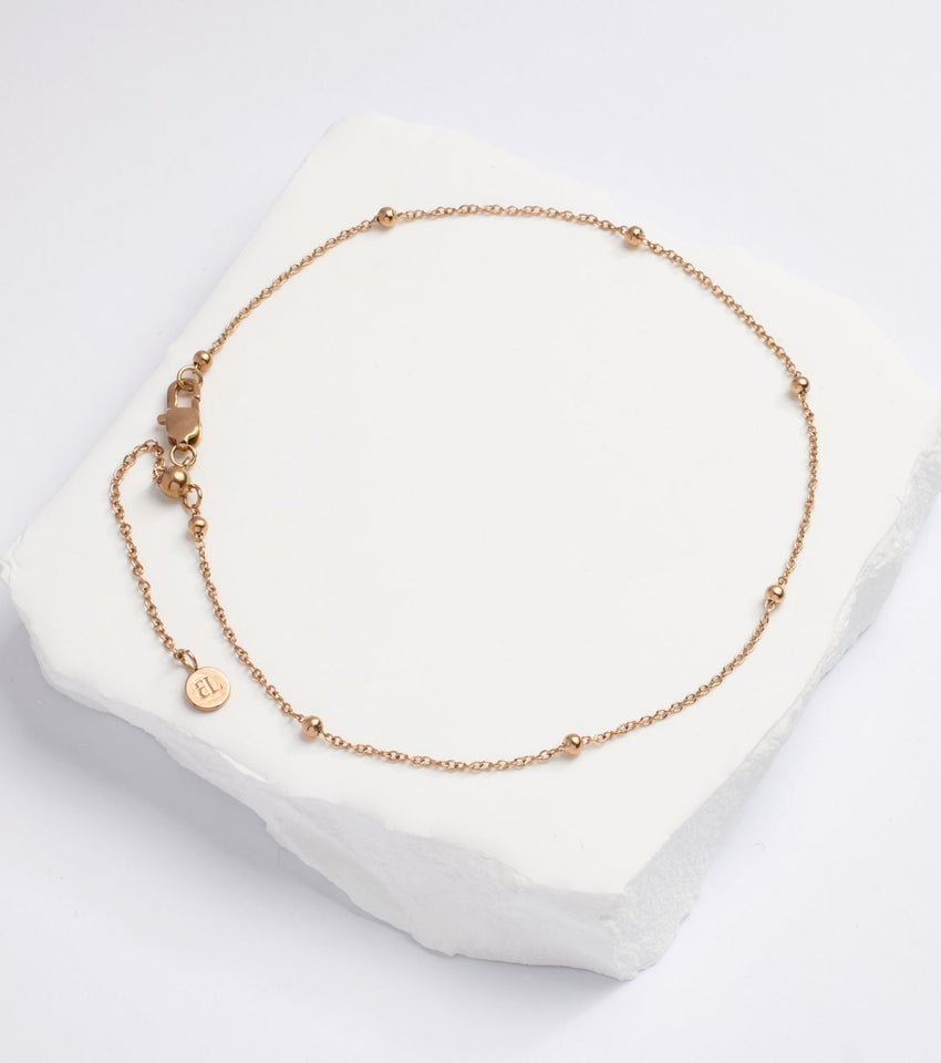 Sphere Chain Anklet (Rose Gold)