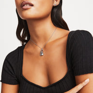Stories Mini Heart Birthstone Pendant (Silver)
